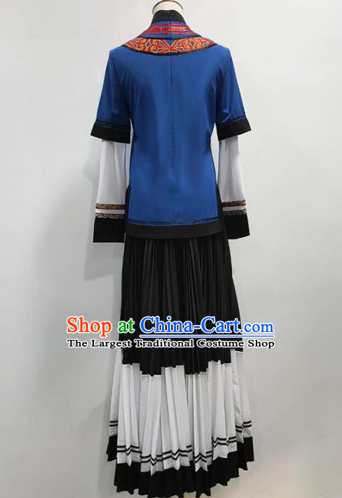 Chinese Ethnic Folk Dance Dress Traditional Yi Nationality Stage Performance Outfits Clothing