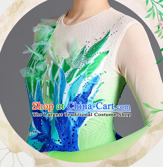 China Modern Dance Clothing Spring Festival Gala Stage Performance Costume Opening Dance Green Dress