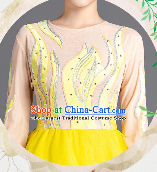 China Spring Festival Gala Stage Performance Costume Opening Dance Yellow Dress Modern Dance Clothing