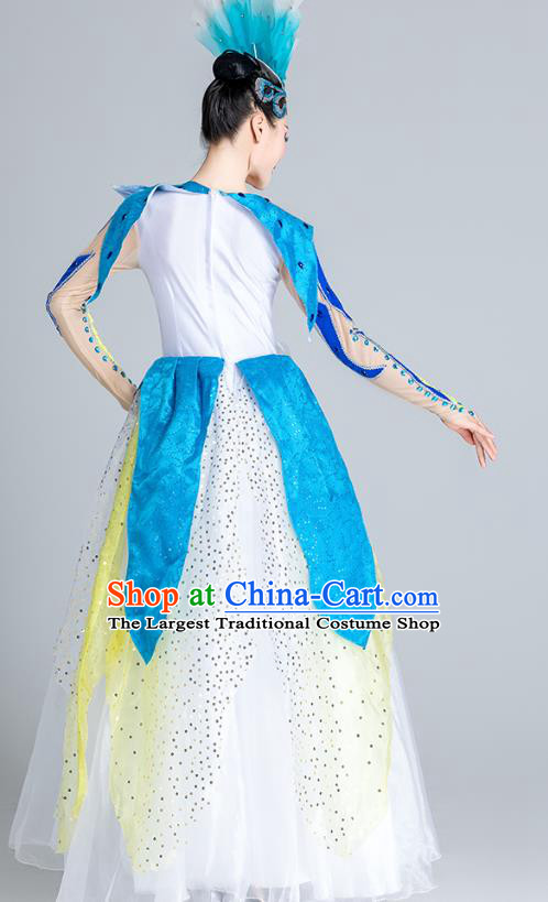 China Stage Performance White Dress Spring Festival Gala Opening Dance Costume Modern Dance Clothing