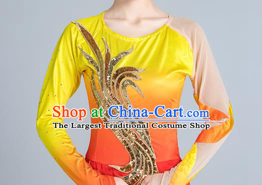 China Yangko Dance Yellow Outfits Stage Performance Costume Folk Dance Clothing