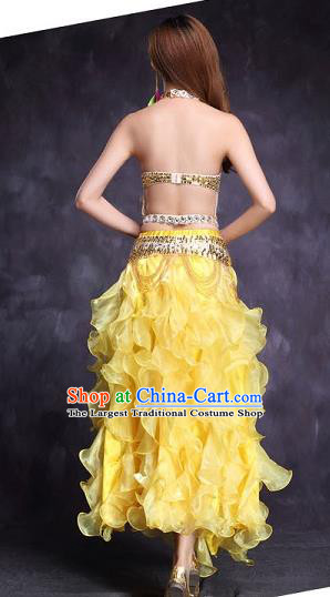 Asian India Raks Sharki Stage Performance Clothing Indian Traditional Belly Dance Yellow Sexy Uniforms