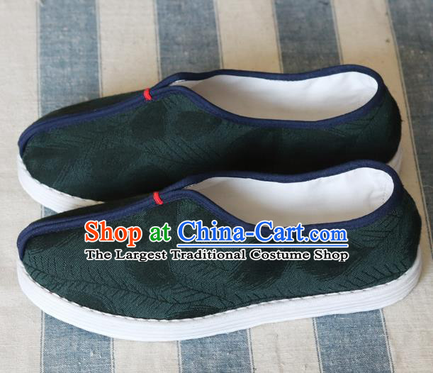 China Handmade Atrovirens Cloth Shoes National Woman Shoes