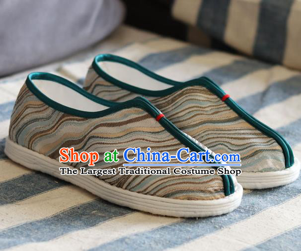 Chinese Handmade Male Shoes Traditional Martial Arts Shoes Cloth Shoes