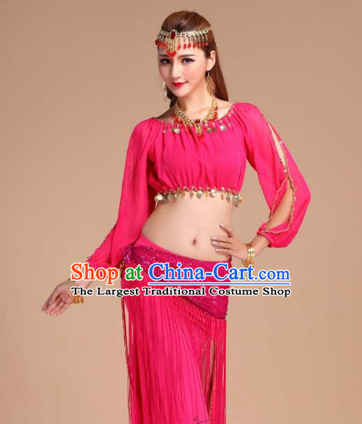 Asian India Raks Sharki Clothing Indian Traditional Oriental Dance Belly Dance Rosy Skirt Outfits
