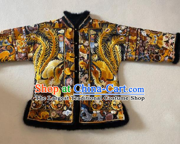 Chinese Winter Costume National New Year Coat Classical Embroidered Cotton Wadded Jacket