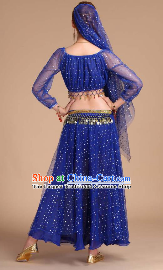 Asian Traditional Court Stage Performance Dress India Folk Dance Clothing Indian Belly Dance Royalblue Skirt Outfits