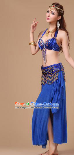 Traditional Raks Sharki Oriental Dance Bra and Skirt Indian Stage Performance Costumes Asian Belly Dance Royalblue Uniforms