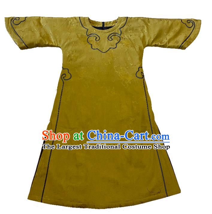 China Classical Cheongsam Traditional Wide Sleeve Light Green Silk Qipao Dress National Women Embroidered Clothing