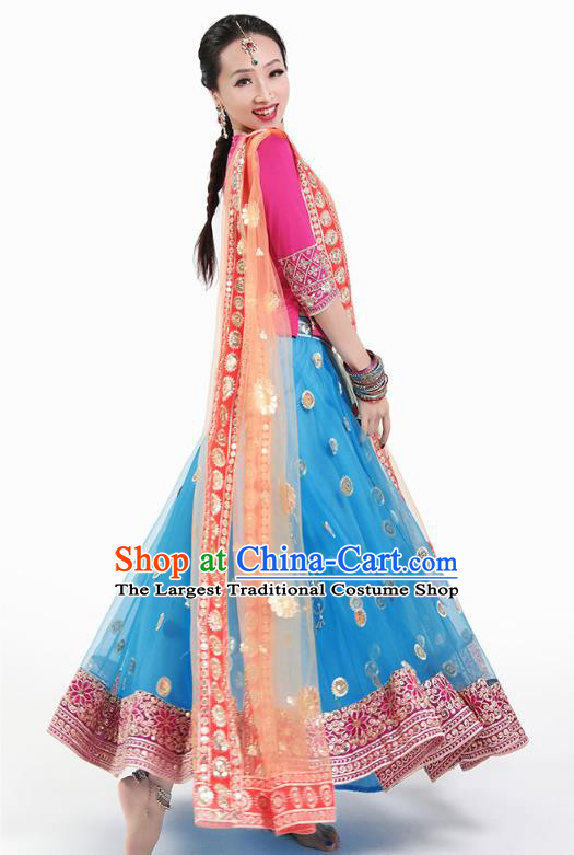 Asian India Traditional Lehenga Clothing Indian Stage Performance Costumes Court Dance Dress