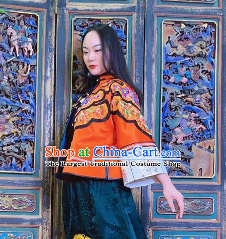 Chinese Traditional Embroidered Jacinth Silk Jacket National Tang Suit Short Coat
