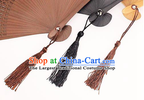 Chinese Carving Fan Classical Accordion Handmade Hollow Brown Bamboo Folding Fan