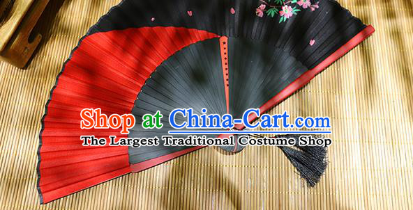 Chinese Tai Chi Fan Classical Accordion Handmade Printing Silk Folding Fan