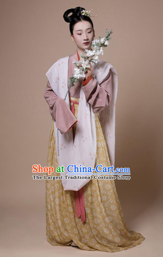 China Traditional Song Dynasty Court Maid Replica Costumes Ancient Palace Lady Hanfu Dress Clothing