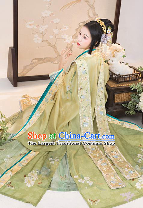 China Ancient Imperial Concubine Embroidered Hanfu Clothing Traditional Song Dynasty Court Woman Replica Costumes