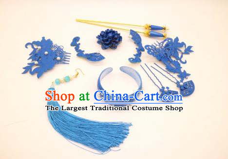 Chinese Ancient Qing Dynasty Princess Hair Accessories Great Wing Full Set