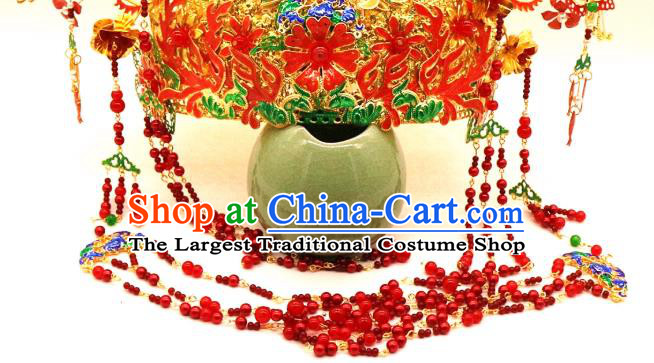 Chinese Traditional Song Dynasty Wedding Headwear Ancient Drama The Story Of MingLan Phoenix Coronet