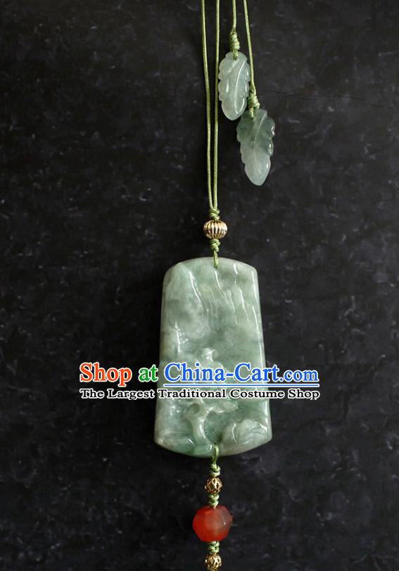 Chinese Traditional Ming Dynasty Hanfu Waist Accessories Ancient Princess Brown Tassel Jade Pendant