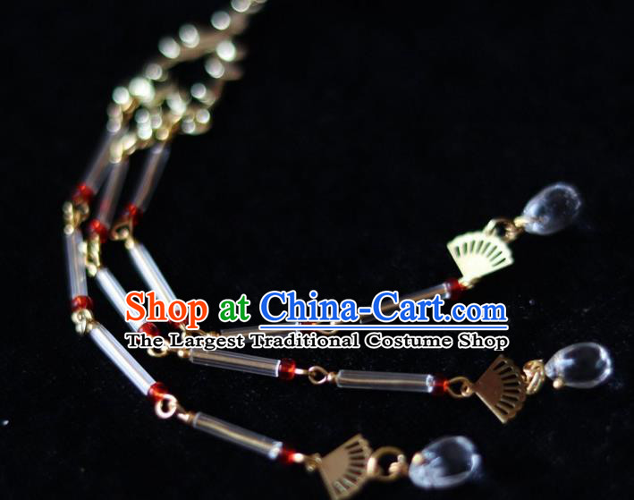 Chinese Handmade Long Tassel Hair Stick Ancient Ming Dynasty Princess Strawberry Flower Hair Claw