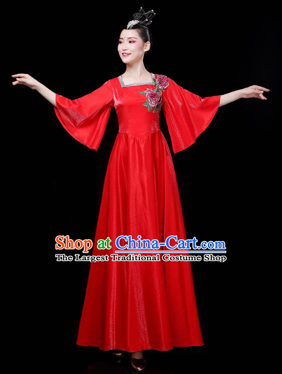 China Spring Festival Gala Opening Dance Modern Dance Clothing Woman Chorus Red Dress