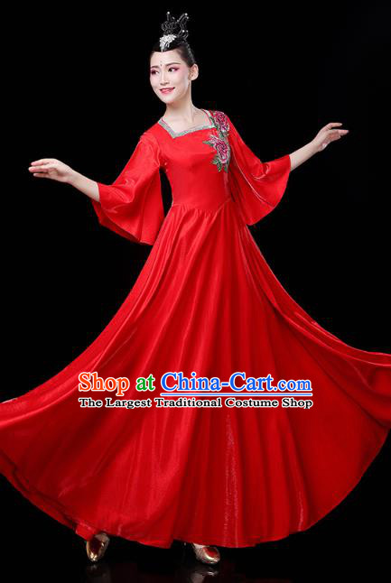 China Spring Festival Gala Opening Dance Modern Dance Clothing Woman Chorus Red Dress