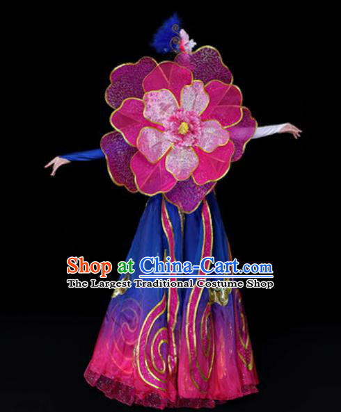 China Modern Dance Stage Performance Clothing Spring Festival Gala Opening Dance Group Dance Royalblue Dress