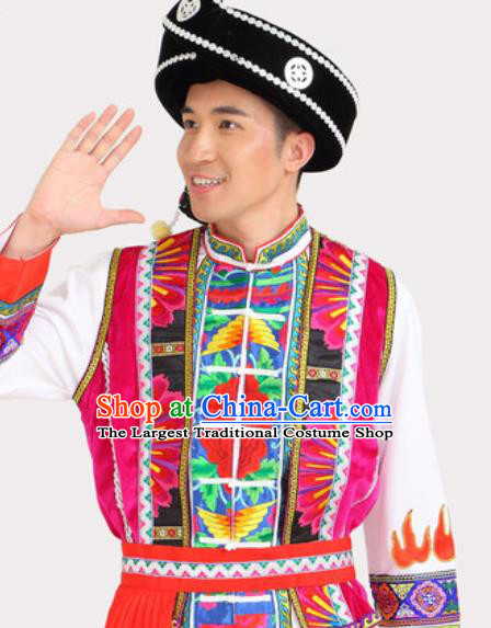 Chinese Traditional Yi Minority Stage Performance Outfits Ethnic Wedding Men Clothing