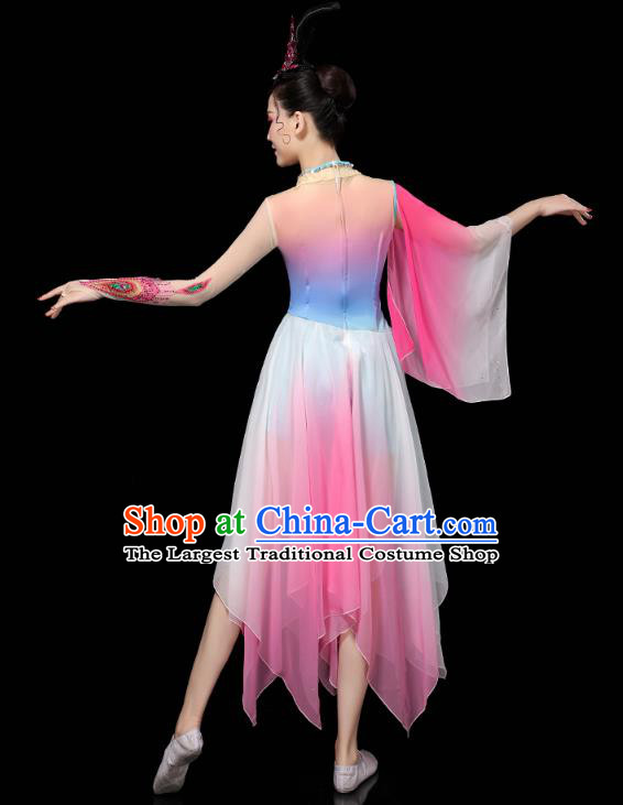 Chinese Group Dance Clothing Classical Dance Dress Traditional Umbrella Dance Performance Costume