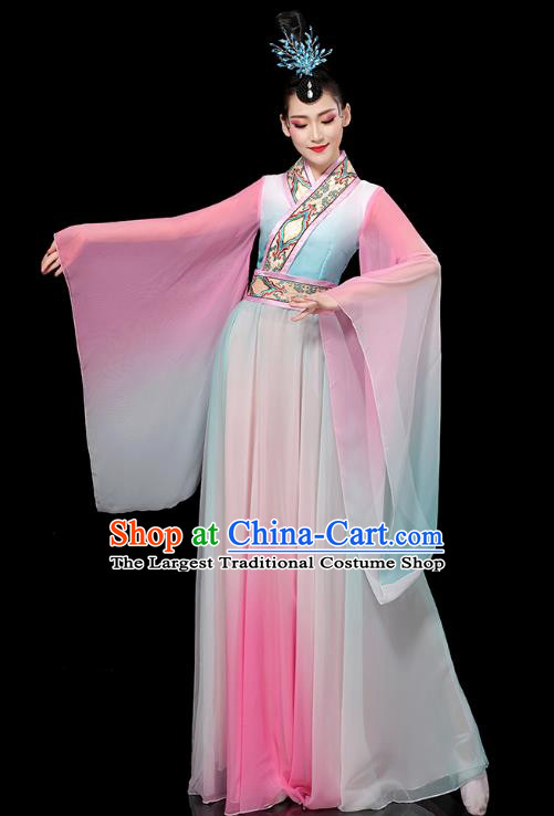 Chinese Umbrella Dance Clothing Classical Dance Wide Sleeve Dress Traditional Stage Performance Uniforms