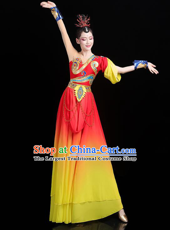 Chinese Classical Dance Water Sleeve Dress Traditional Group Dance Costume Fairy Dance Clothing