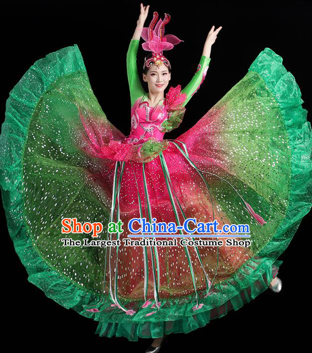 China Modern Dance Lotus Dance Clothing Spring Festival Gala Opening Dance Performance Dress