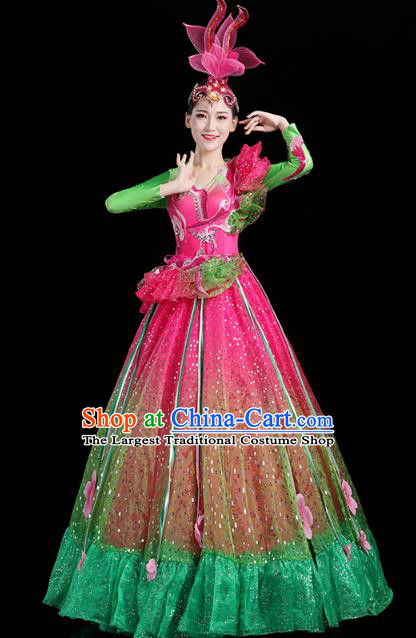 China Modern Dance Lotus Dance Clothing Spring Festival Gala Opening Dance Performance Dress