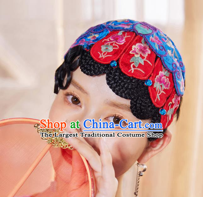 China Traditional Embroidered Hair Clasp National Folk Dance Headwear
