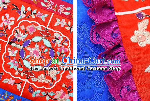 China National Embroidered Blue Vest Traditional Waistcoat Clothing Tang Suit Upper Outer Garment