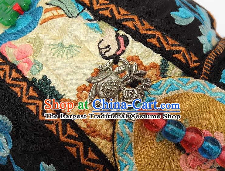 China Handmade National Folk Dance Tassel Headwear Traditional Ethnic Wedding Embroidered Hair Clasp