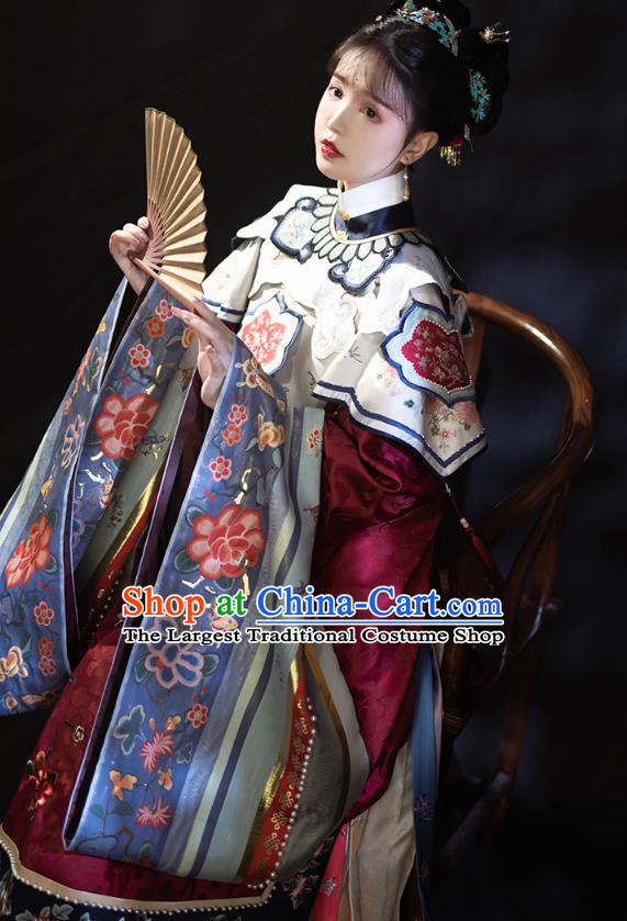 China Ancient Imperial Consort Hanfu Apparels Traditional Ming Dynasty Court Woman Historical Clothing Complete Set