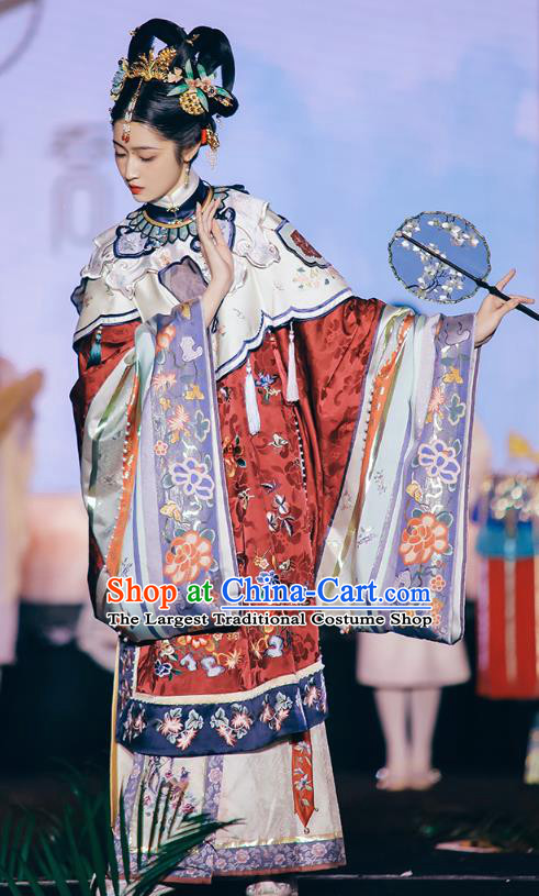 China Ancient Imperial Consort Hanfu Apparels Traditional Ming Dynasty Court Woman Historical Clothing Complete Set