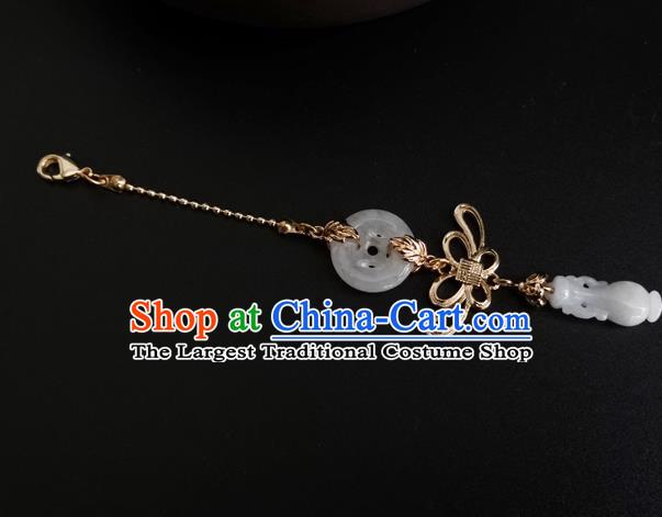 Chinese Traditional Hanfu Jade Vase Pendant National Cheongsam Brooch Jewelry