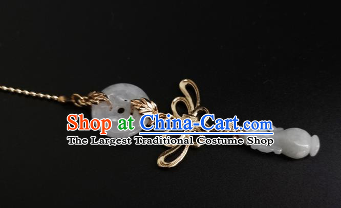 Chinese Traditional Hanfu Jade Vase Pendant National Cheongsam Brooch Jewelry