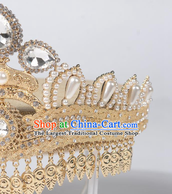 India Bollywood Queen Royal Crown Indian Stage Performance Hair Accessories