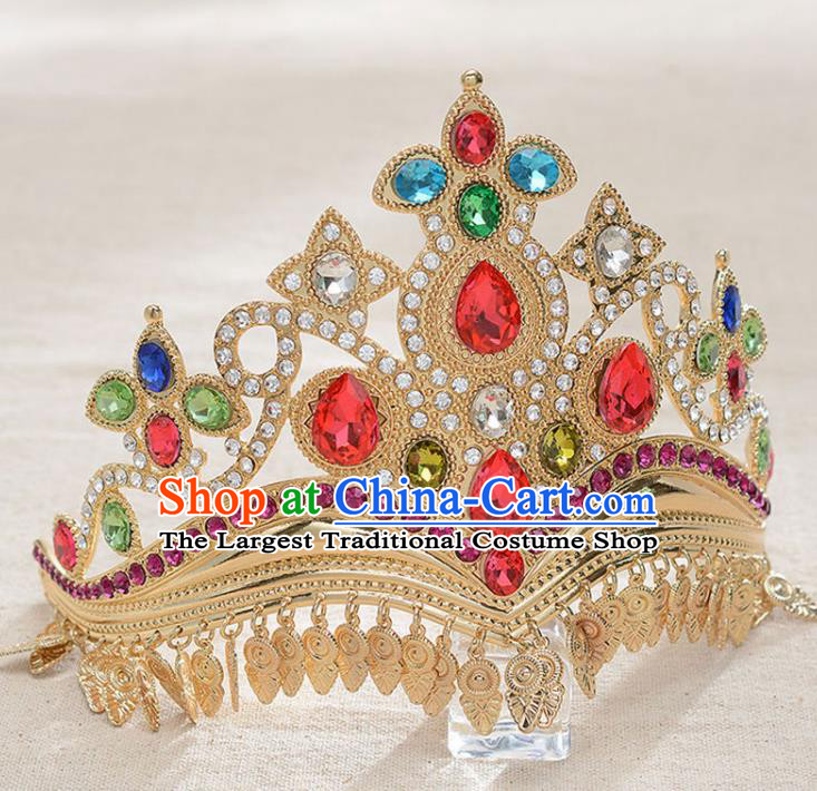 India Court Colorful Crystal Royal Crown Asian Indian Bollywood Drama Empress Headdress