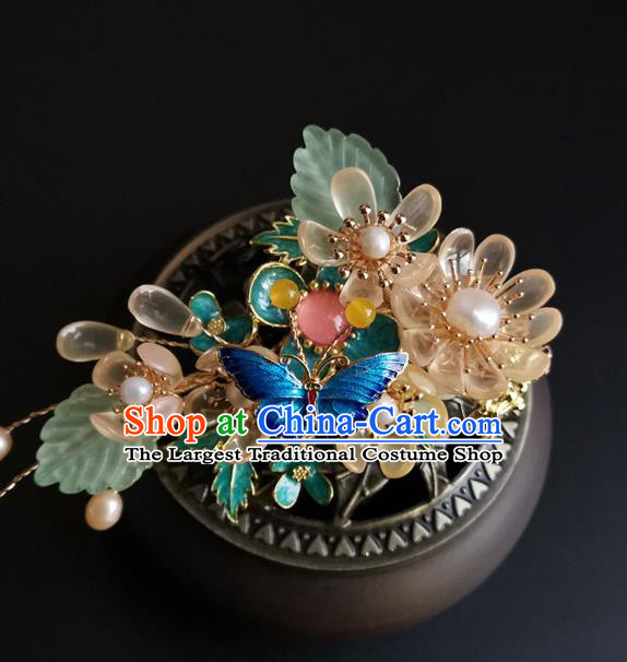 China Ancient Palace Lady Hairpin Traditional Ming Dynasty Chrysanthemum Hair Claws