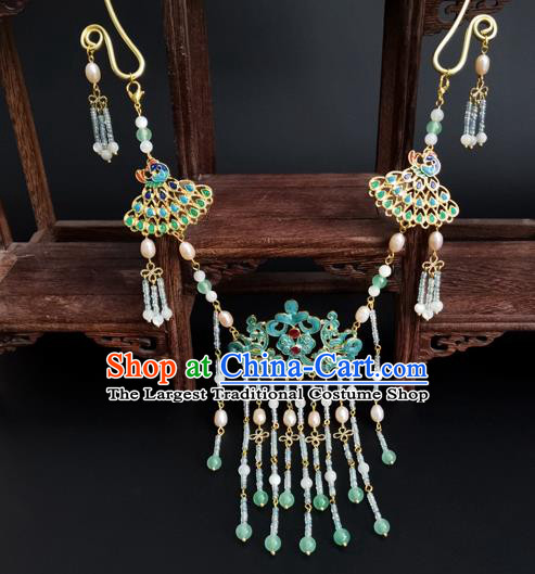 Chinese Ming Dynasty Noble Lady Necklace Ancient Princess Beads Tassel Necklet Accessories