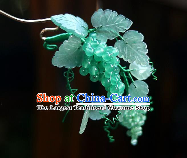 Chinese Traditional Song Dynasty Court Hair Stick Ancient Princess Green Grape Hairpin