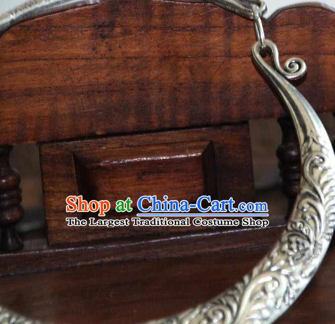 China Traditional Miao Minority Wedding Necklace Handmade Ethnic Silver Peacock Necklet Accessories