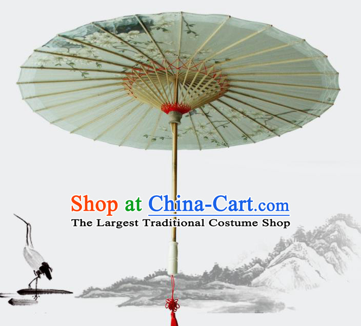 China Classical Dance Umbrellas Handmade Painting Mangnolia Oil Paper Umbrella Traditional Hanfu Umbrella