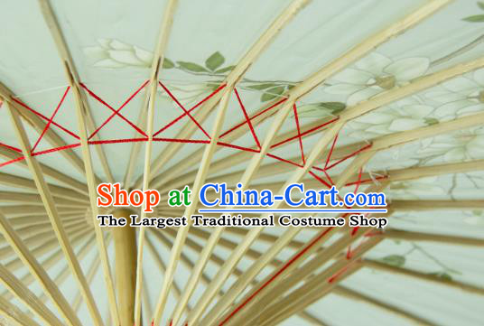 China Classical Dance Umbrellas Handmade Painting Mangnolia Oil Paper Umbrella Traditional Hanfu Umbrella