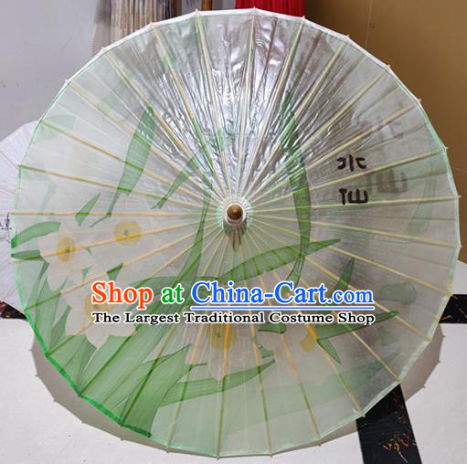 China Classical Dance Umbrellas Handmade Painting Daffodil Oil Paper Umbrella Traditional Hanfu Oilpaper Umbrella