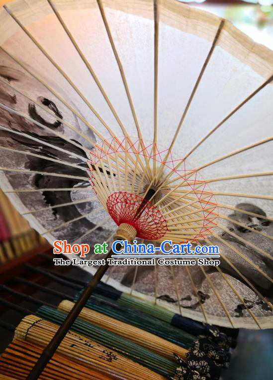 China Traditional Stage Performance Oilpaper Umbrella Ancient Swordsman Lan Wangji Umbrellas Handmade Ink Painting Oil Paper Umbrella