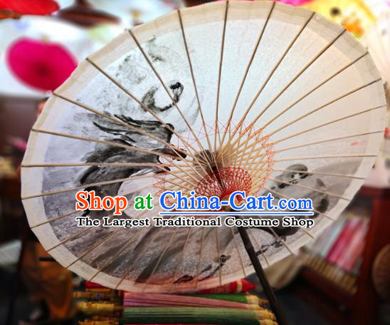 China Traditional Stage Performance Oilpaper Umbrella Ancient Swordsman Lan Wangji Umbrellas Handmade Ink Painting Oil Paper Umbrella